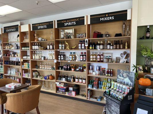 Nice selection of no alcohol spirits and mixers