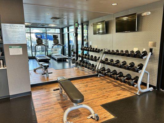 Free weight area of the gym