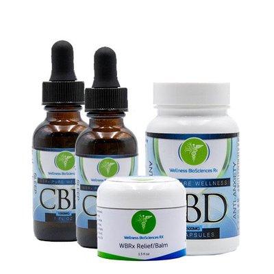 CBD products: Sleep, Energy, Balm, and Balance.