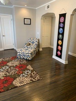 Other seating and front door in waiting room