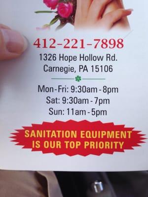 Address Phone Hours