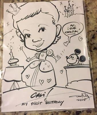 Awesome work He was so great with the kids and even the adults got excited to get a drawing done Thank u so much we had a blast