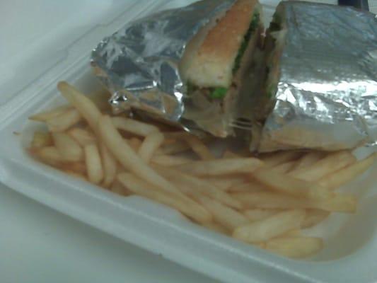 Turkey Burger and Fries