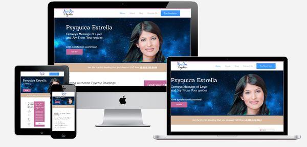 BluestarPsychic - Local business website design, development and set-up