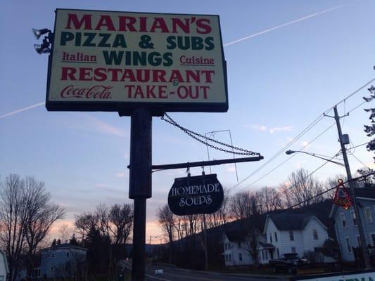 The old school sign out front