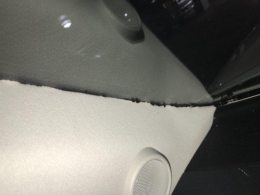 Damage to interior caused by safety glass