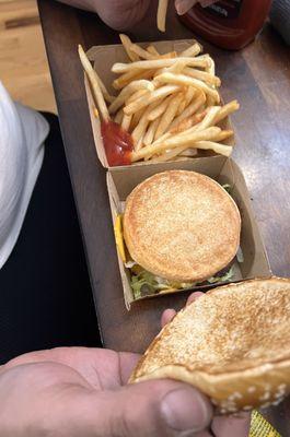It's a Big Mac skeleton--buns, no guts, and plenty of regret!