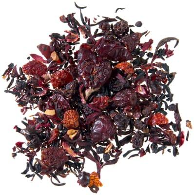 Cranberry Hibiscus herbal tea - one our all-time top most popular blends, both in hot tea & iced.