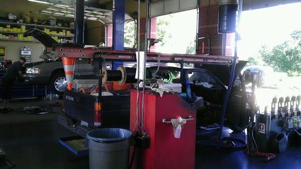 Bat mobile getting an oil change