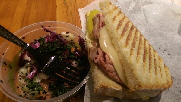 Kale salad and half a Poe sandwich