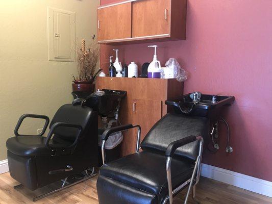 Clean area and great massage received while your hair is washed