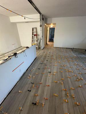Tile installation