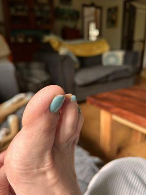 Horrible pedicure and paint job