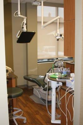 One of six modern operatories with cable television