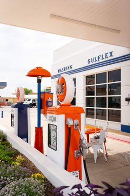 1930's Gulf Filling Station re-imagined as a classic 1950's style diner