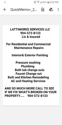 Lattimore's Services