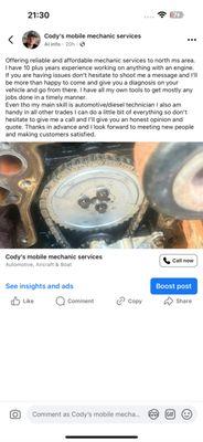 Codys Mechanic Service