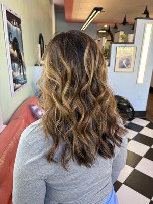 Balayage and grey coverage