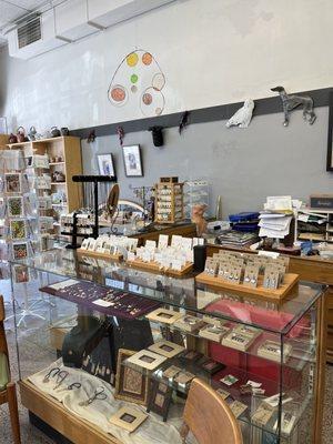 Unique earrings and necklaces in this case.