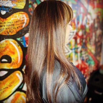 Hilights color haircut