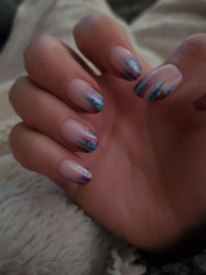 Dip manicure with design