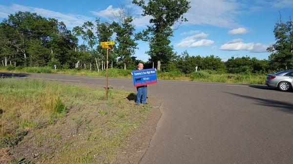 First day with sign our on Highway
