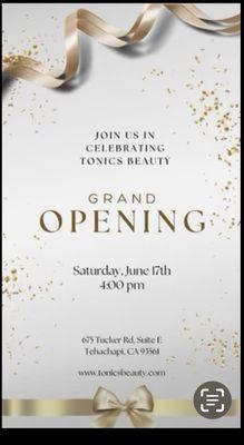 Grand opening today