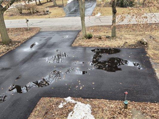 Puddles that are deep and stay for days...NOT what I paid for.