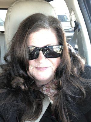 Me after getting 5 inches of dry damaged hair cut off.  Naz is very sweet and listens to your concerns