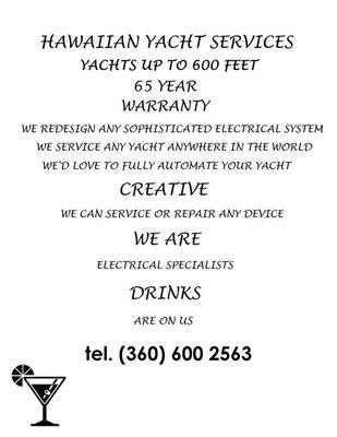 Hawaiian Yacht services
