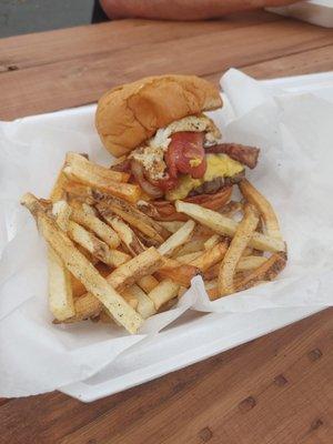 Frankenburger slider with fries