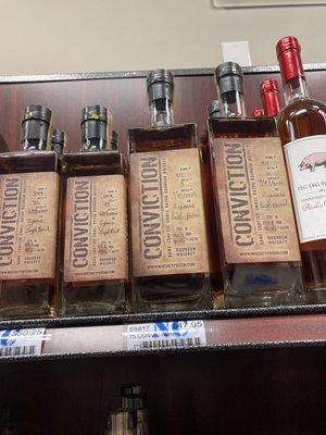 Local bourbon. The price is marked "NC" for North Carolina