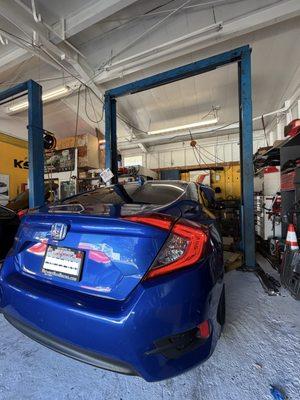 Installed an engine splash guard and completed an AC inspection on this Honda, keeping East Bay cars protected and comfortable!