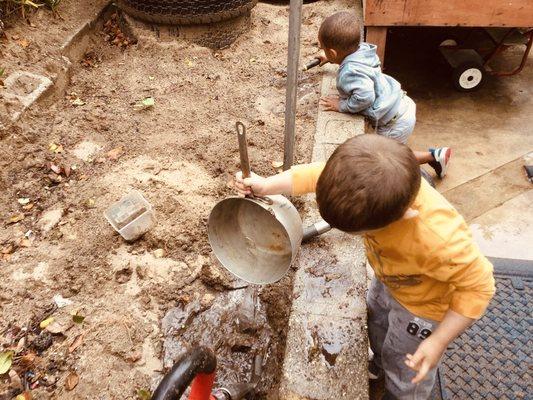 Additional outdoor space like a mud kitchen