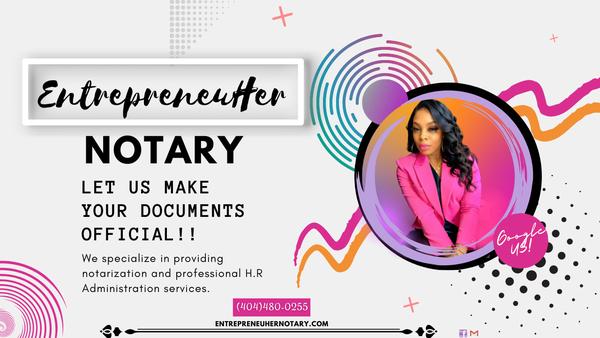 CONTACT US: (404) 480-0255.
We offer mobile notary services. Want to become a Notary and get sales? We can help!