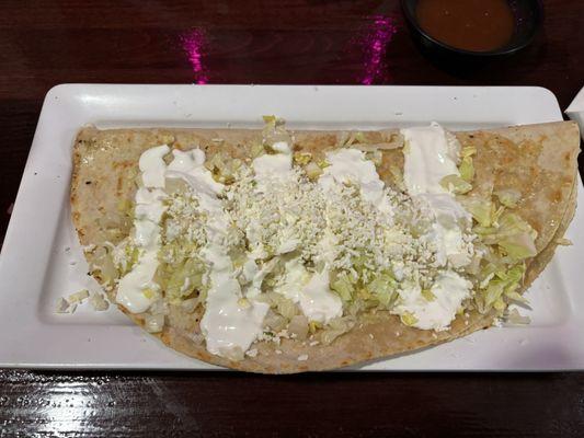 Corn quesadilla.