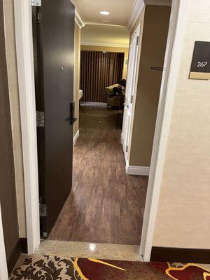 Door opened all day you had to pass while workers remodeled.