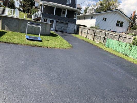 Asphalt driveway Sealcoated