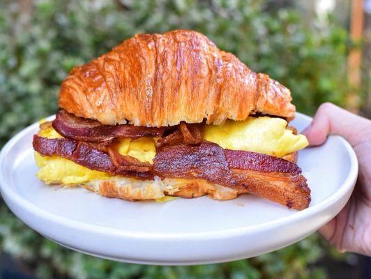 Bacon egg cheese croissants
