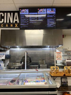 Menu and cooking area