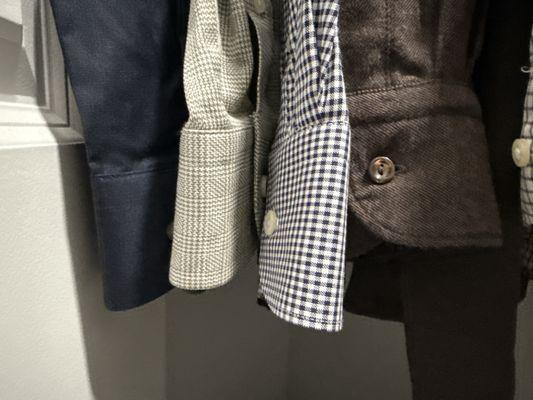 None of the sleeve lengths match! In the end only 2 shirts fit. Take your business elsewhere and don't waste your time here.