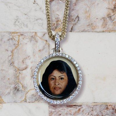 Custom made Diamond bezel Picture Pendants.