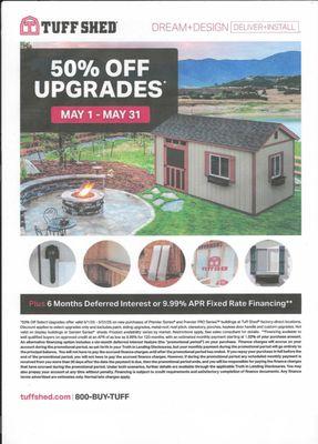 Tuff Sheds May Promotions!