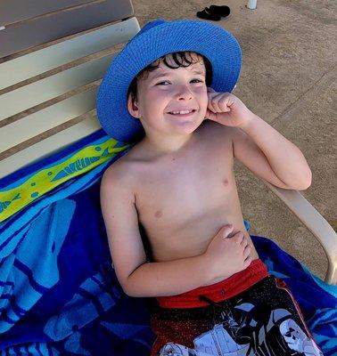 My 6 year old grandson enjoying children's swim time