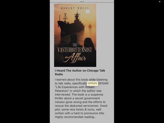 Author discusses his book on WRMN 1410AM