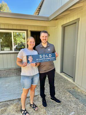 Happy first time Chico home buyers Brennan and Abby