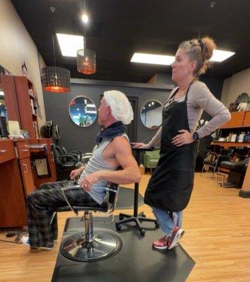 Contemplating style while dying.