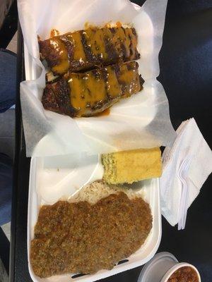 Two rib dinner plate