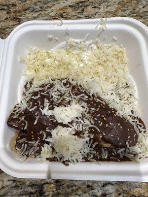 Chicken Mole Takeout - messy but good. Sweet at first, then spicy aftertaste. (4 stars)