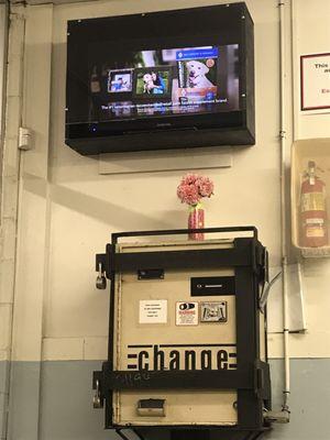 TV is in here. It's usually on the local news